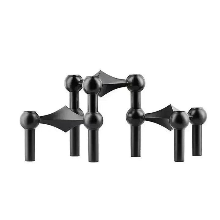 Lisslune | Modern Molecular Metal Candle Holder – Nordic-Style Silver Candle Stand for Elegant Home Decor