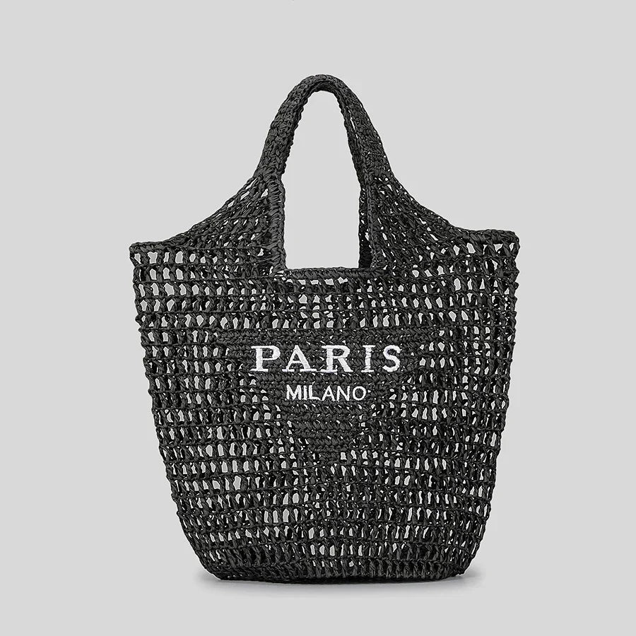 Lisslune | Net straw crochet beach bag