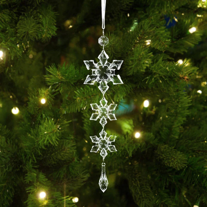 Rynx Christmas Tree Transparent Snowflake Hanging Ornaments Acrylic Pendants 2024 Christmas Decoration for Home Navidad Gifts New Year