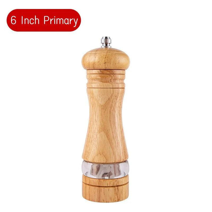 Lisslune | Vintage Handcrafted Wooden Spice Mill Set - 6-Inch Gourmet Salt and Pepper Mills