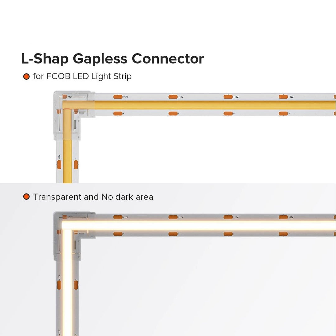 Lisslune | L Shaped Transparent LED Strip Connector