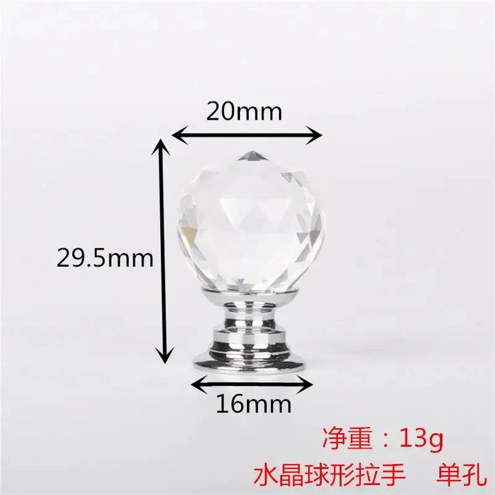 Lisslune | Elegant Clear Crystal Cabinet Knobs - Stylish Drawer Pull Handles with Sturdy Zinc Alloy Base