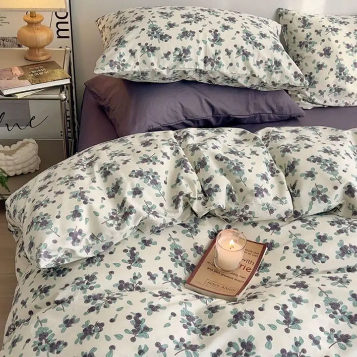Rynx | Tulip Duvet Cover Set with Bed Sheets Pillowcases Fashion Twin Double Queen Size Bedding Soft Boys Girls Bedding Set