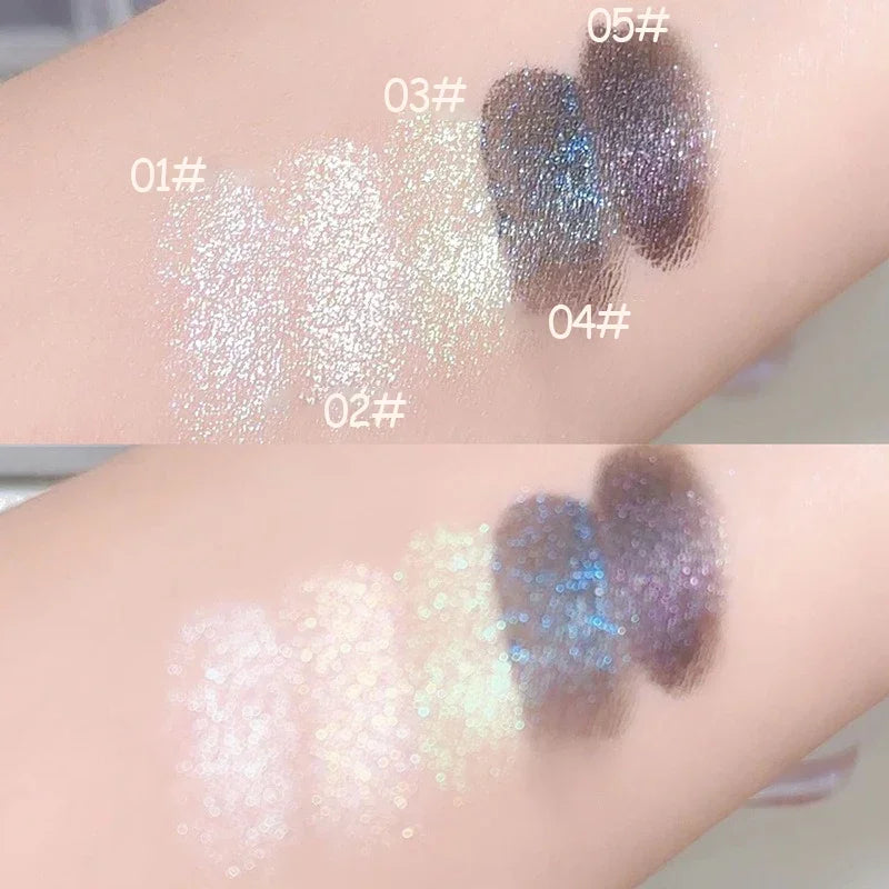 Lisslune | Lila Blau Glänzende Lidschatten-Palette Schimmer Perle Zerbrochene Diamanten Lidschatten Aufhellen Auge Klarer Glanz Makeup Lidschatten-Palette
