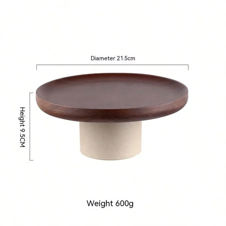 Rynx | Japanese Cake Fruit Plate Wooden Egg Holder Dessert Storage Rack Ceramic High Foot Snack Decorative Plate Kitchen Accessories