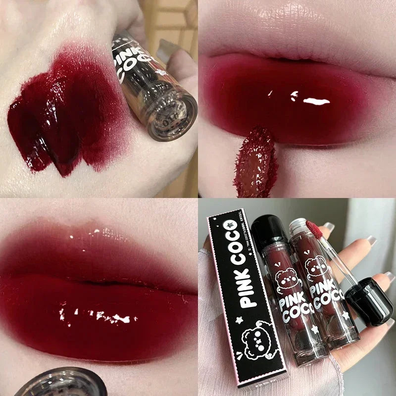 Rynx | Black Mirror Water Lipgloss Dark Red Moisturizing Lip Lacquer Long-lasting Non-sticky Cup-forming Forming a film that does not easily fade Makeup