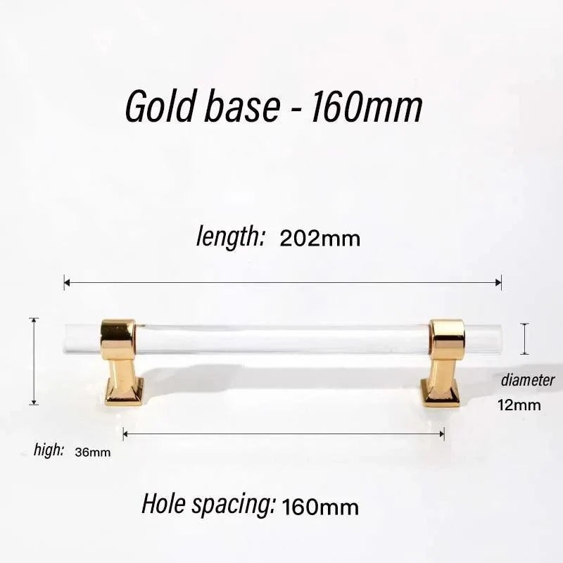 Lisslune | Luxurious gold acrylic drawer knobs with crystal embellishments - Stylish cabinet handles