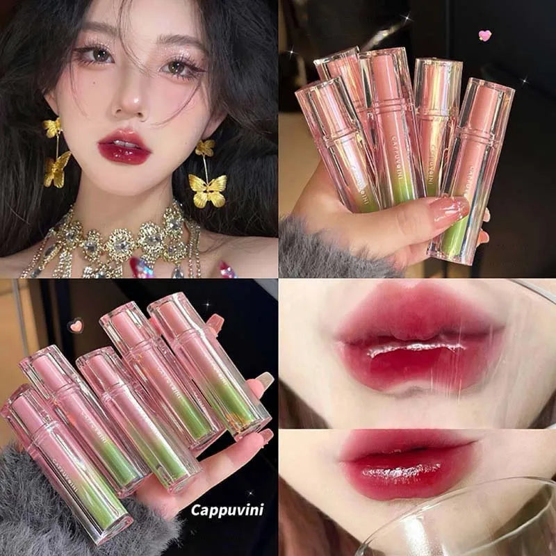 Lisslune | Ice Jelly Glossy Lip Glaze Feuchtigkeitsspendender Glas Lippen Wasser Licht Lippenstift Rose Beere Glasiert Spiegel Lippen Glanz Langanhaltendes Make-up