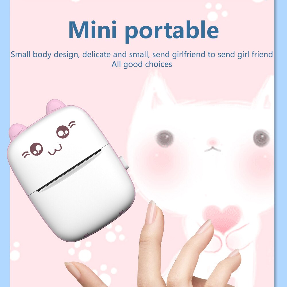 Lisslune | Mini Cat Thermal Bluetooth Label Printer
