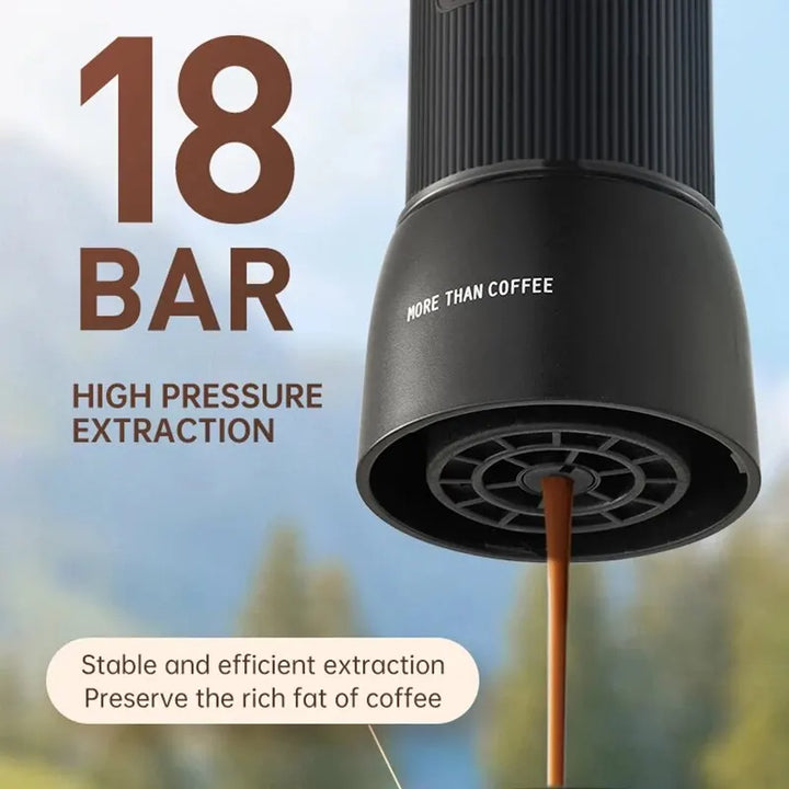 Lisslune | Portable Coffee Machine 18 Bar, Hand Pressure Operation, ZZUOM CM101, Compact Extraction for Outdoor Camping Travel Use