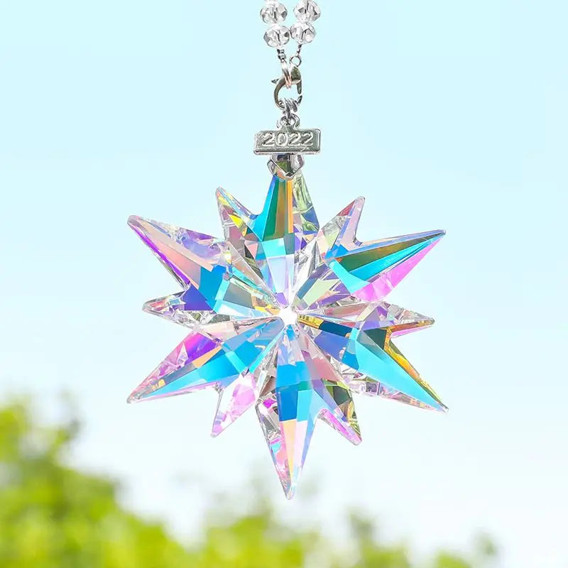 Lisslune | Transparent Snowflake Rainbow Car Pendant Decor