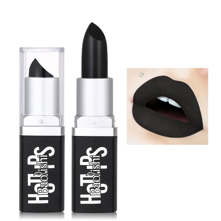 Rynx | Black lipstick for Halloween makeup Waterproof glitter lipsticks Sexy black lip gloss Glossy lip tint Cosmetics Halloween makeup