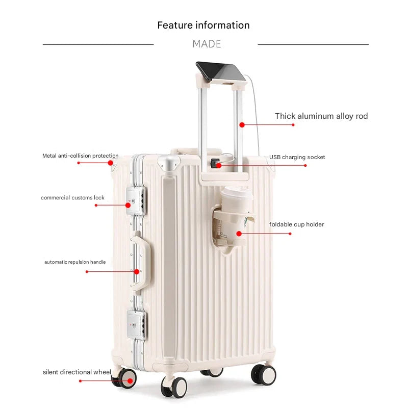 Lisslune | Tallinn Hard Shell Suitcase with Aluminium Frame – Lightweight, Durable & TSA Approved Luggage