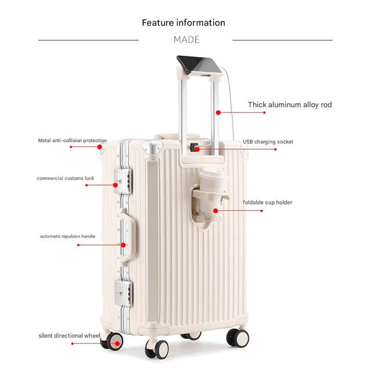 Lisslune | Tallinn Hard Shell Suitcase with Aluminium Frame – Lightweight, Durable & TSA Approved Luggage