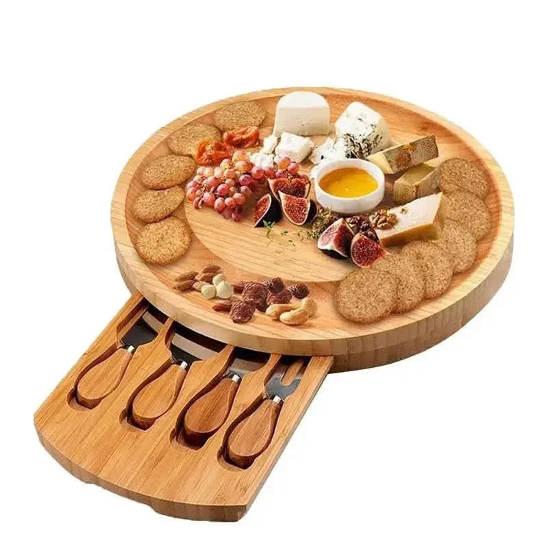 Lisslune | CheeseMate – Round Bamboo Cheese Board