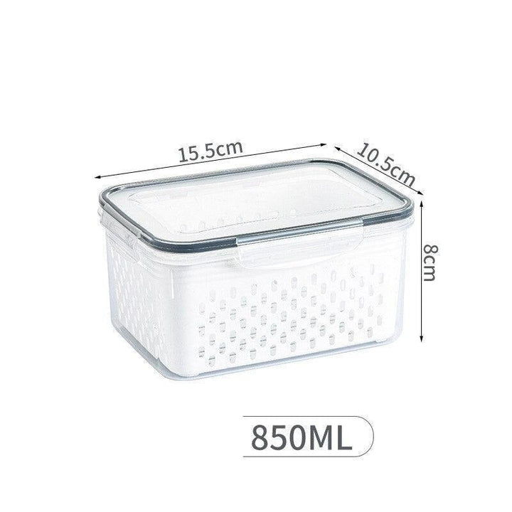 Lisslune | Refrigerator Storage Container with Draining Tray and Clear Lid for Organized Fruits and Vegetables