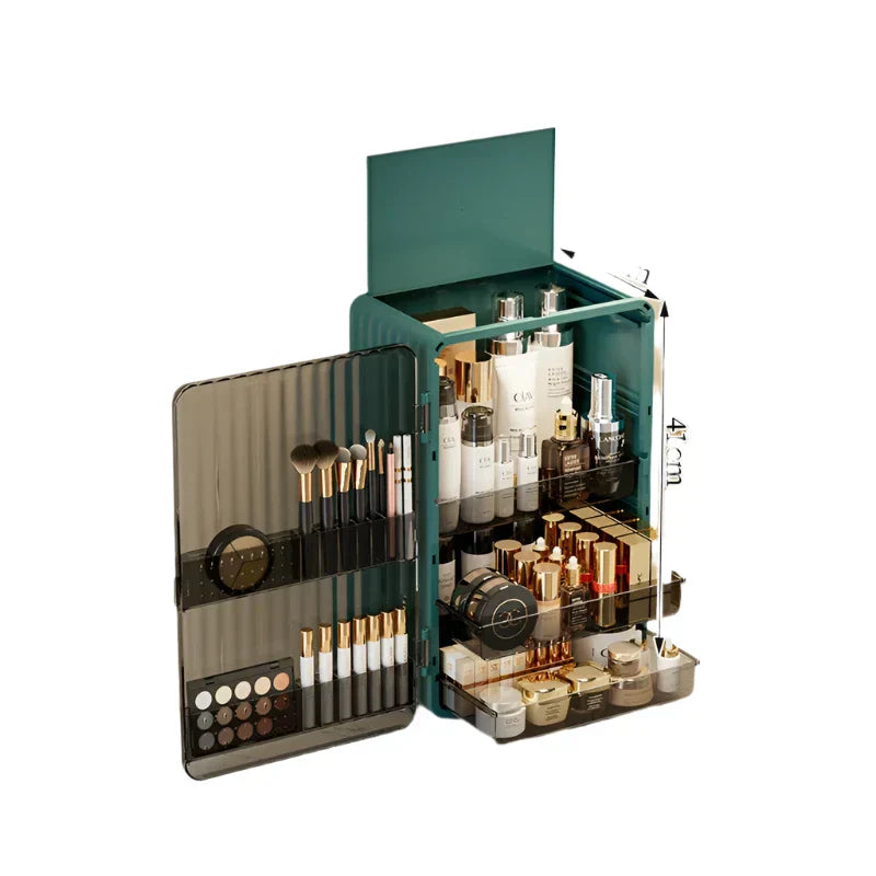 Lisslune | Luxo Luxury Makeup Storage Box – Dust-Proof Cosmetic Organiser with Magnetic Door