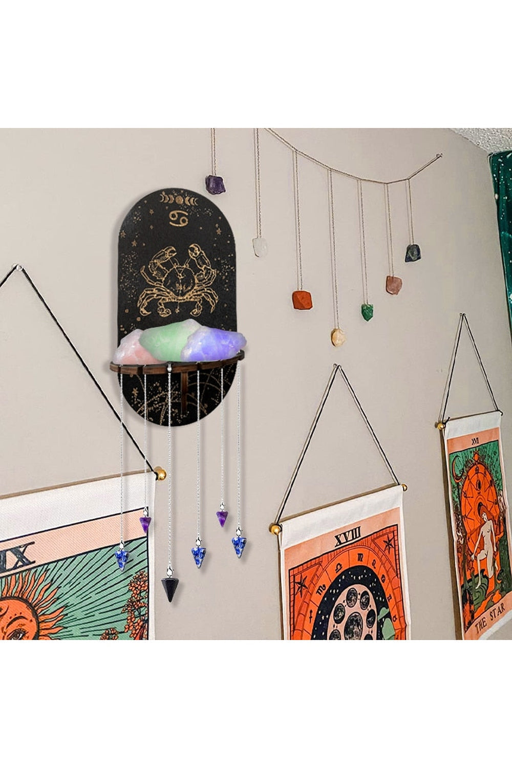 Lisslune | black hanging shelf system