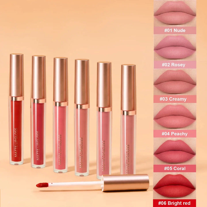 Rynx | 6Set Matte Lipstick AB two Sets Non-Staining with Cup Mouth Red Lipstick Moisturizing Long-Lasting Not Easy to Fade Lipstick