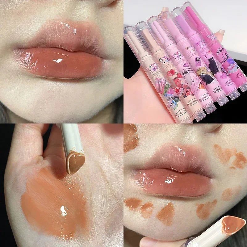 Rynx | Water Light Lip Glass Tint Clear Mirror Lipstick Waterproof Moisturizing Lipstick CAPPUVNI Shine Glitter Lipstick Women Makeup