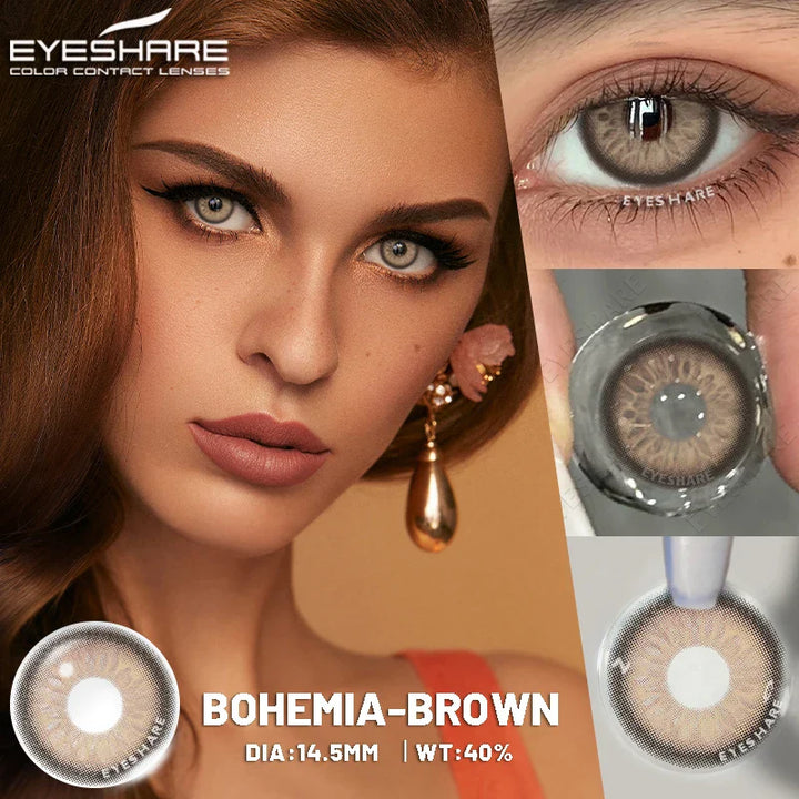 Rynx | 1 Pair Color Lenses Colored Contact Lenses New Brown Lens Blue Eye Lenses Green Lenses Cosmetic Gray Eye Lens Yearly