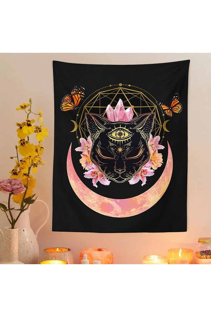Lisslune | Cat Crown Wall Tapestry