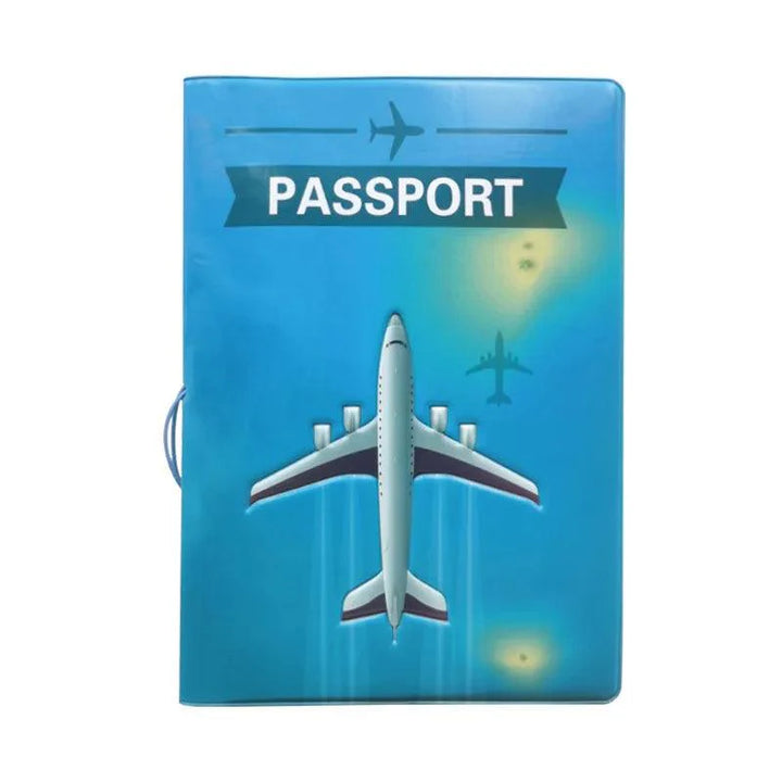 Lisslune | Chic 3D Printed Passport Holder with Card Slots and Synthetic Leather Texture
