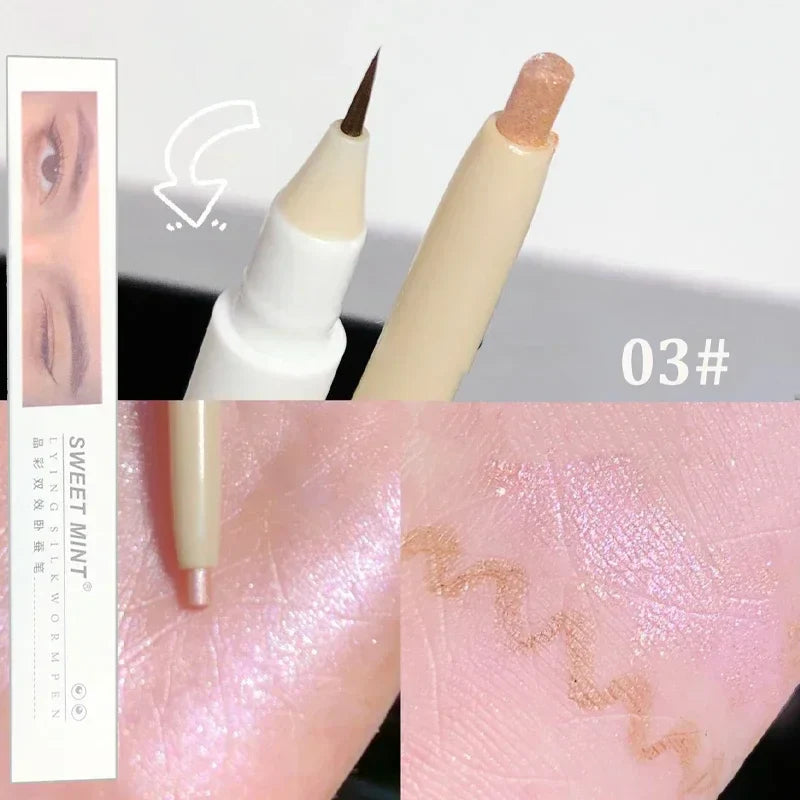 Rynx | Double Head Eyeshadow Eyeliner Silkworm Pencil Matte Pearl Glitter Eyeshadow Liner Pencil Highlighter Pencil Eye Makeup