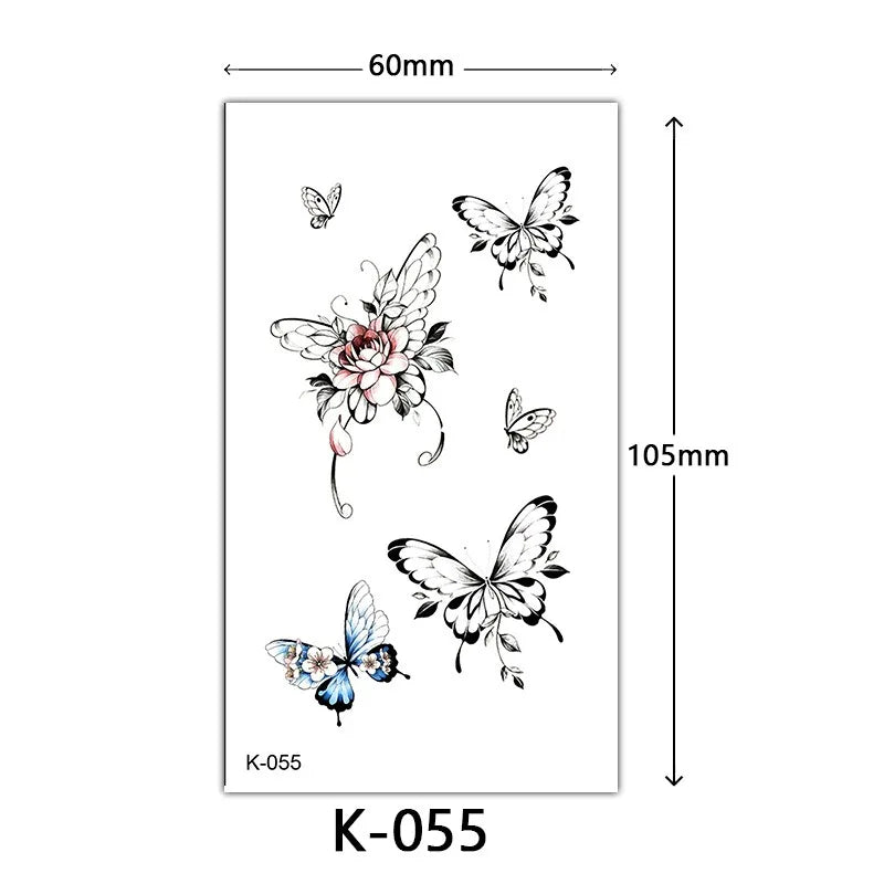 Rynx | New Temporary Tattoo Stickers Sexy Totem Butterfly Dreamcatcher Transfer Flash Tattoo Women Neck Hand Body Art Artificial Tattoos Men