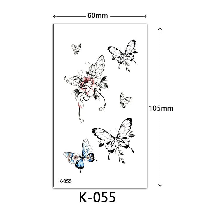 Rynx | New Temporary Tattoo Stickers Sexy Totem Butterfly Dreamcatcher Transfer Flash Tattoo Women Neck Hand Body Art Artificial Tattoos Men