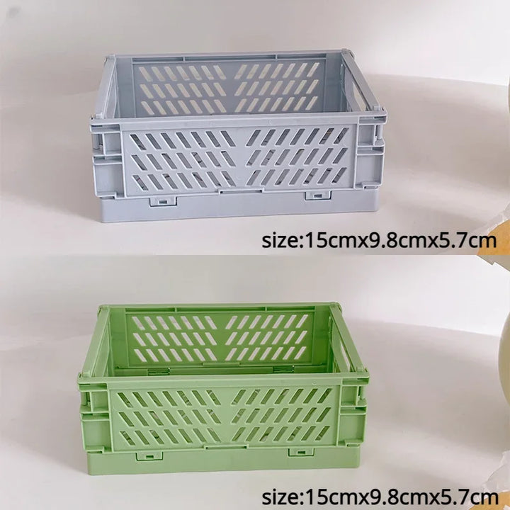 Rynx | Plastic foldable storage box folding box basket stackable cute makeup jewelry toy boxes for storage box organizer portable