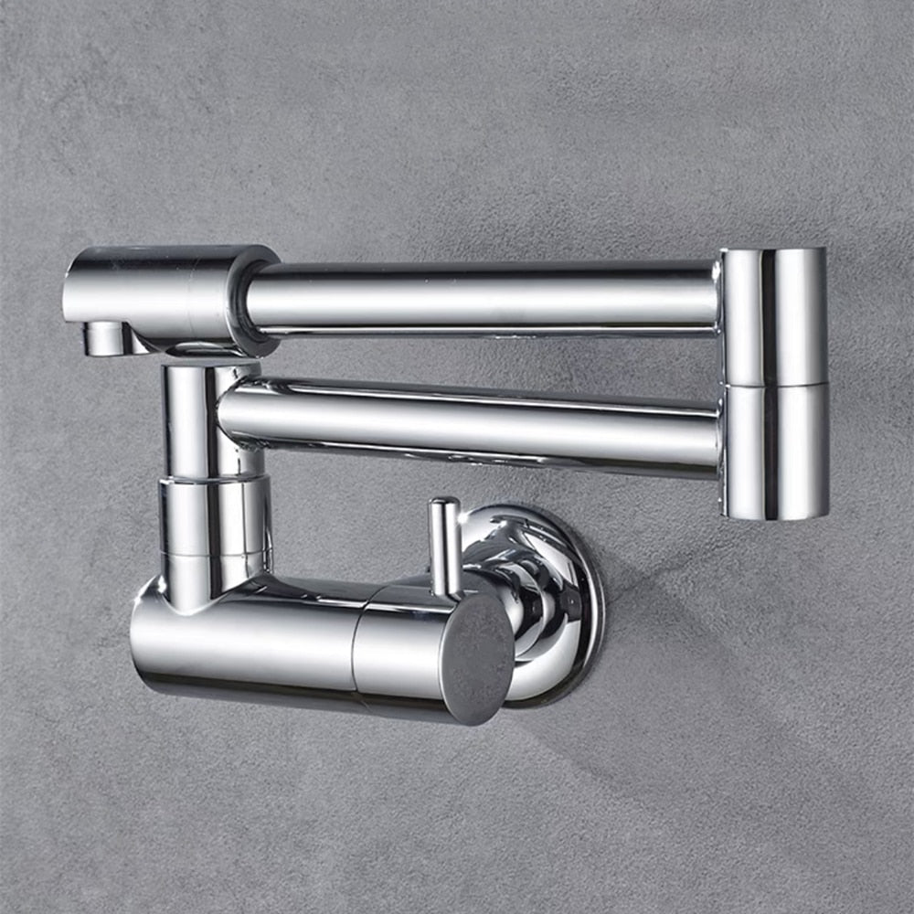 Lisslune | Wall-Mounted Folding Chrome Pot Filler Faucet