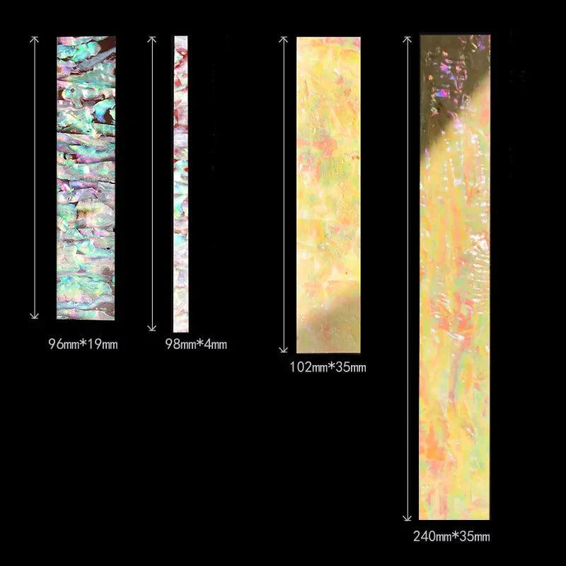 Lisslune | Bright shimmering abalone celluloid guitar head veneer sheet for luthiers - 1PC inlay strip