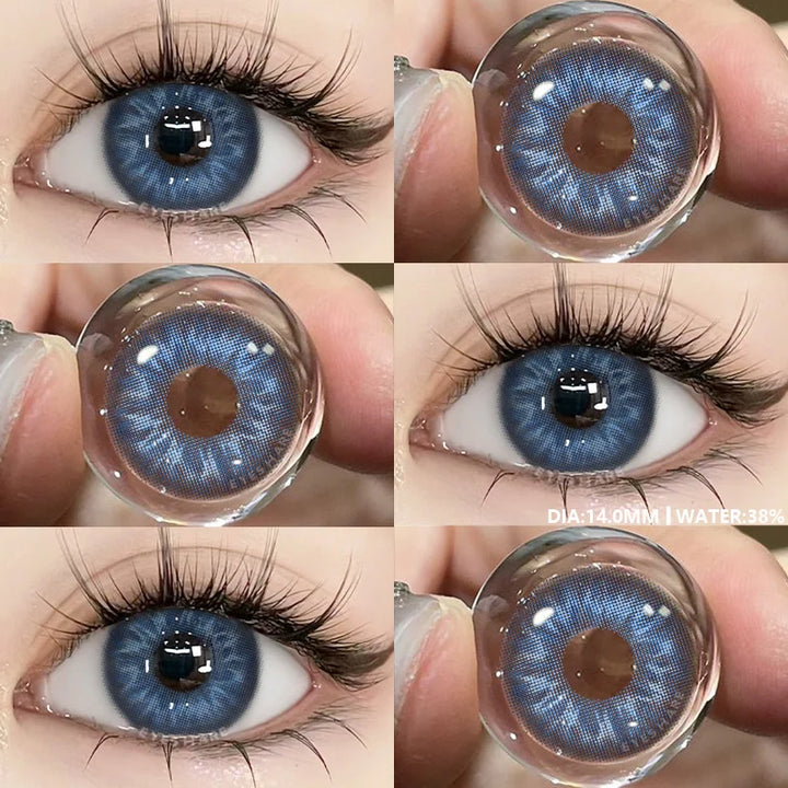 Rynx | New 1 Pair of Contact Lenses in Natural Color for Eyes Blue Lenses Gray Pupil Lens Brown Lens Yearly Cosmetic Green Contacts