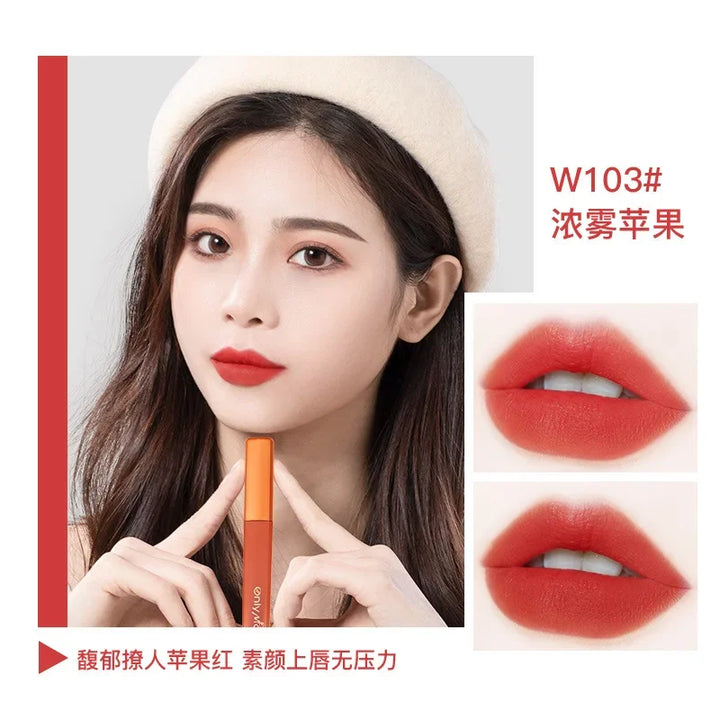 Rynx | Velvet Orange Lipstick Skin Brightening Matte Lipsticks Waterproof Long-lasting Lipstick Lip Tint Women Korean Cosmetics Lip Lacquer