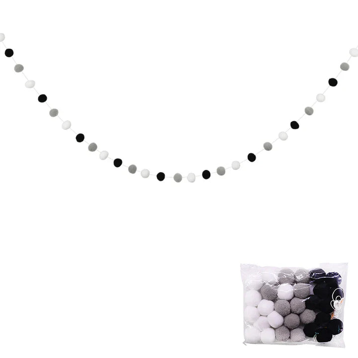 Rynx 2.5Meter Colored Pom Pom Pendant Light Garland Ins Nordic Series Wool Felt Ball String DIY Handmade Kids Room Decoration