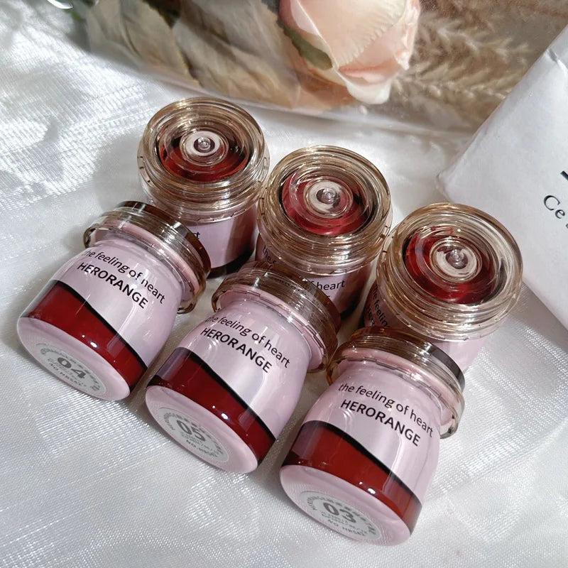 Rynx | 6 Colors Matte Lipstick Canned Pudding Lipstick Pink Lip Gloss Long-Lasting Lip Lacquer Does Not Fade Long-Lasting Lip Makeup Cosmetics