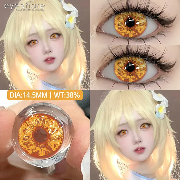 Rynx | 1 Pair Cosplay Contact Lenses Anime Eye Lenses Halloween Beautiful Pupils Red Cosmetic Color Contacts Annual Eye Lenses