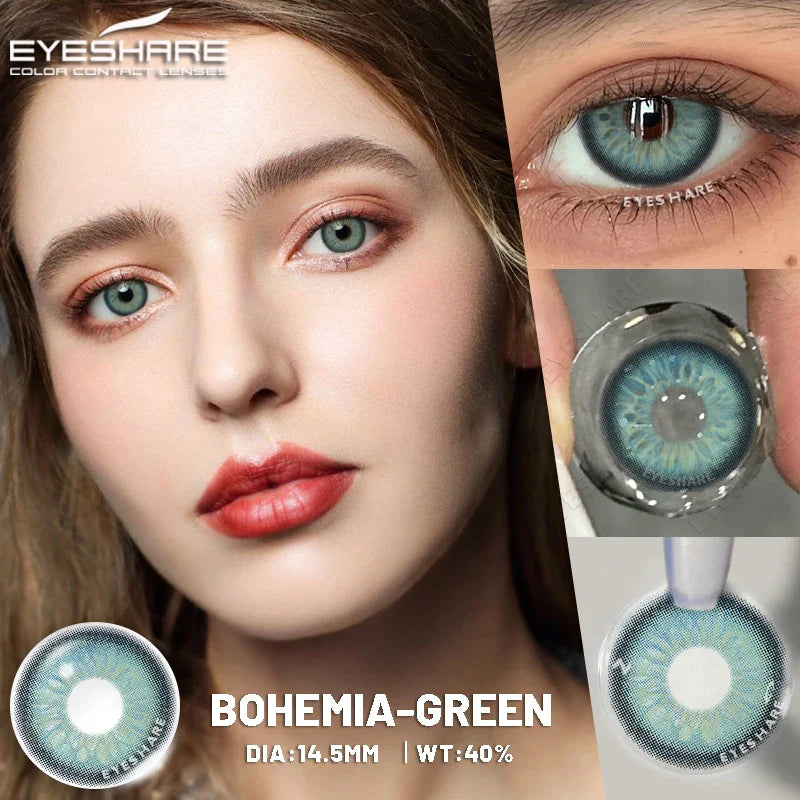 Rynx | 1 Pair Color Lenses Colored Contact Lenses New Brown Lens Blue Eye Lenses Green Lenses Cosmetic Gray Eye Lens Yearly