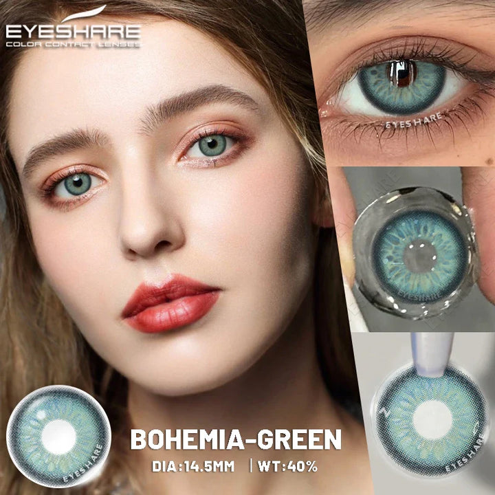 Rynx | 1 Pair Color Lenses Colored Contact Lenses New Brown Lens Blue Eye Lenses Green Lenses Cosmetic Gray Eye Lens Yearly