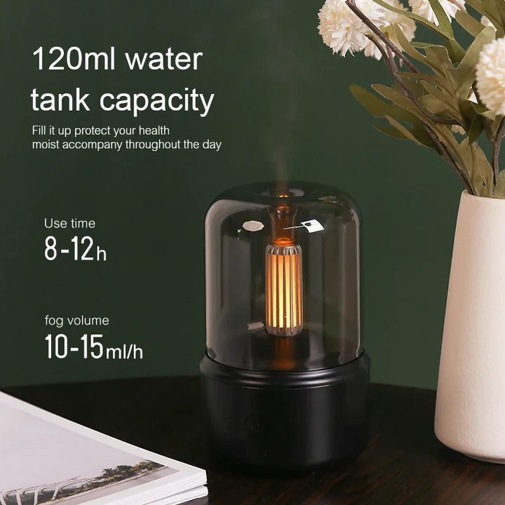 Lisslune | Retro Aroma Diffuser with Night Light - USB Essential Oil Air Humidifier for Home and Office
