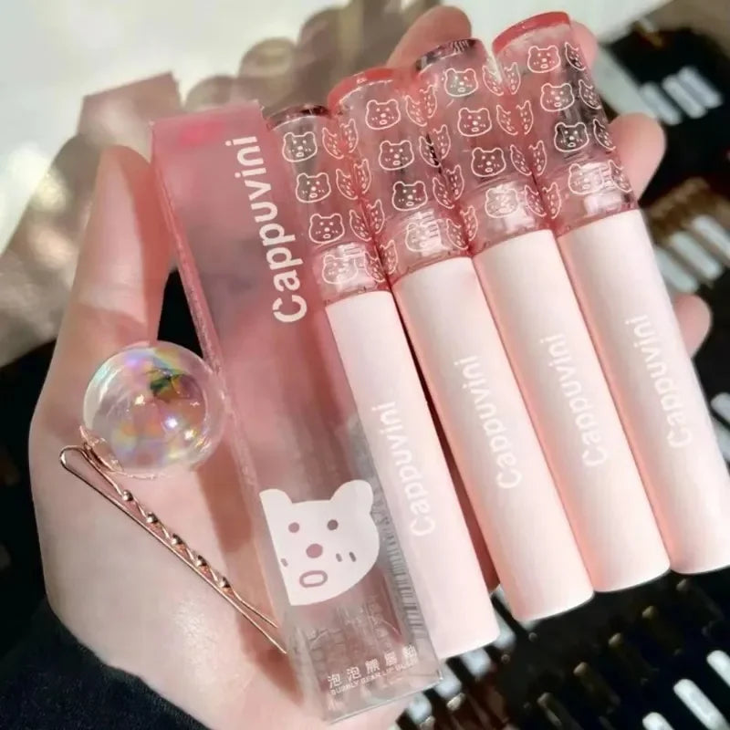 Rynx | Cherry Pink Lip Plumper Gloss Crystal Gel Oil Lip Color Korean Long-lasting Waterproof Lipstick Lip Plumper Liquid Lipstick