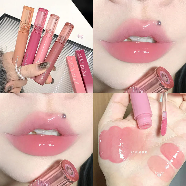 Rynx | New 6 Colors Mirror Coloring Lip Gloss Moisturizing Liquid Lipstick Waterproof Long-lasting Red Lip Color Korean Makeup Cosmetics