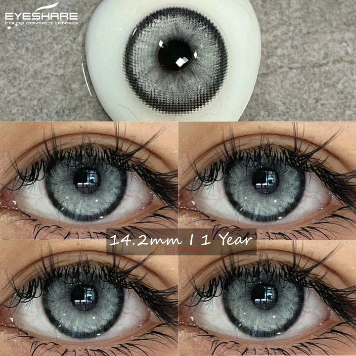 Rynx | Natural colored contact lenses for green eyes Blue contact lenses Brown beauty contact lenses Annual 2 pieces/pair Gray lenses