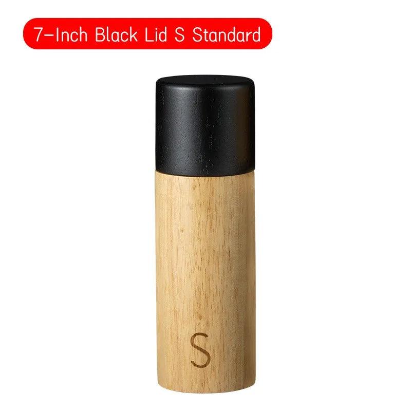 Lisslune | Elegant 7-Inch Salt and Pepper Mill Set with Stylish Wooden Holder for Gourmet Dining