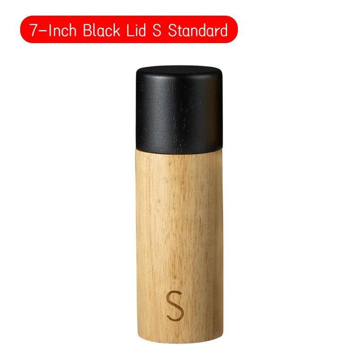Lisslune | Elegant 7-Inch Salt and Pepper Mill Set with Stylish Wooden Holder for Gourmet Dining
