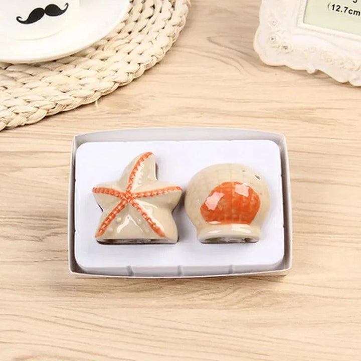 Lisslune | Playful Starfish Ceramic Salt and Pepper Shakers - Nautical Kitchen Decor