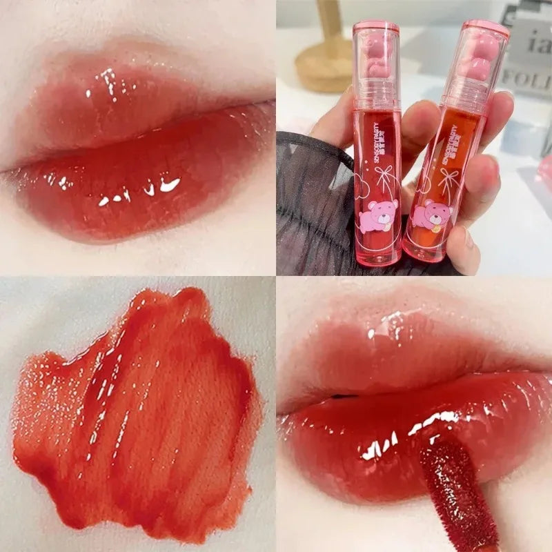 Rynx | Moisturizing Mirror Lip Gloss Long-lasting Crystal Shiny Water-light Lip Lacquer Nude Red Liquid Lipstick Women Lip Makeup Cosmetics