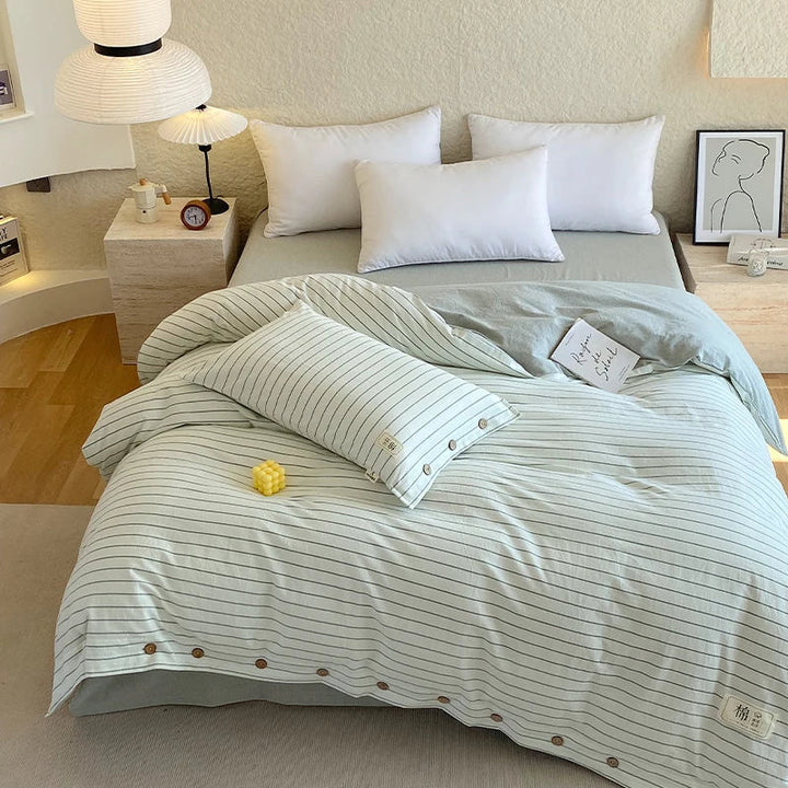 Rynx | 100% Cotton Duvet Cover Stripes Bedspread Skin-friendly Bedding Comforter Cover High-quality Duvet Cover duvet cover