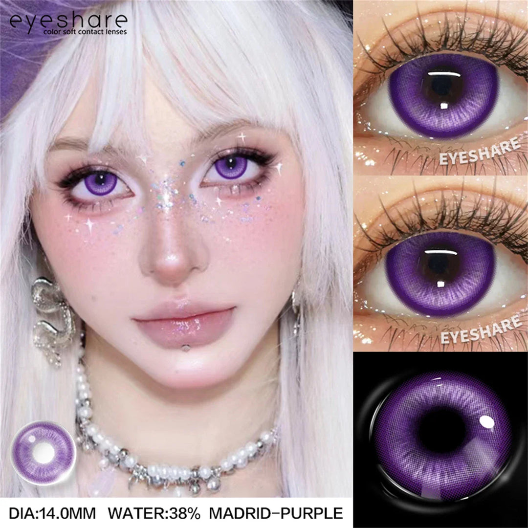 Rynx | Cosplay Colored Contact Lenses for Halloween Vampire Red Contact Lens Anime Colored Eye Lenses Annual Blue Contact Lenses